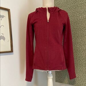 Lululemon Maroon Long Sleeve Full Zip Hooded Jacket Size 6